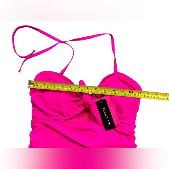 TEMPT ME hot pink one piece cut out halter style detachable straps swimsuit NWT - Picture 6 of 8